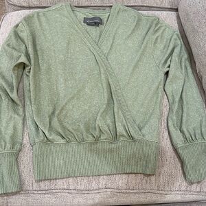 Anthropologie faux green wrap top. XS, super soft. Tags off, never worn.